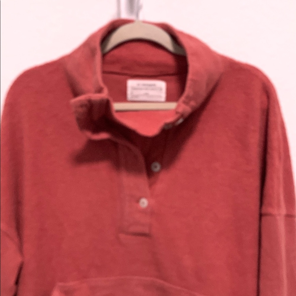 REI Wallace Lake Orange Button Neck Sweatshirt - Picture 3 of 8